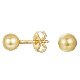 ESPRIT Ohrstecker kurz ES-PURE SPHERE ROSESMALL, Silber 925 vergoldet, Zirconia, Perlimitation