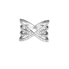 ESPRIT Damenring 925 Silber, Zirconia, Weite 18