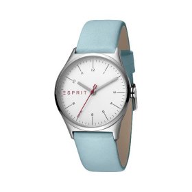 Damenuhr esprit essential silber Lederband hellblau Zifferblatt silber  Geh�use � 34mm