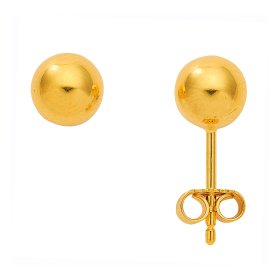 Ohrstecker Gelbgold 585 mit 6mm Kugel poliert