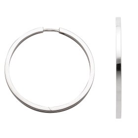 Ohrstecker Scharniercreolen ca. 32,5mm Durchmesser Silber 925 rhodiniert