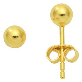 Ohrstecker Kugel poliert 4mm  333 Gelbgold