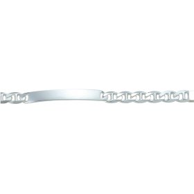 Armband mit Gravurplatte Silber 925 Stegpanzer 21cm ID-Band, kann graviert werden