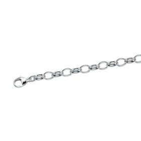 Armband 19 cm Anker weit oval 925 Silber rhodiniert 